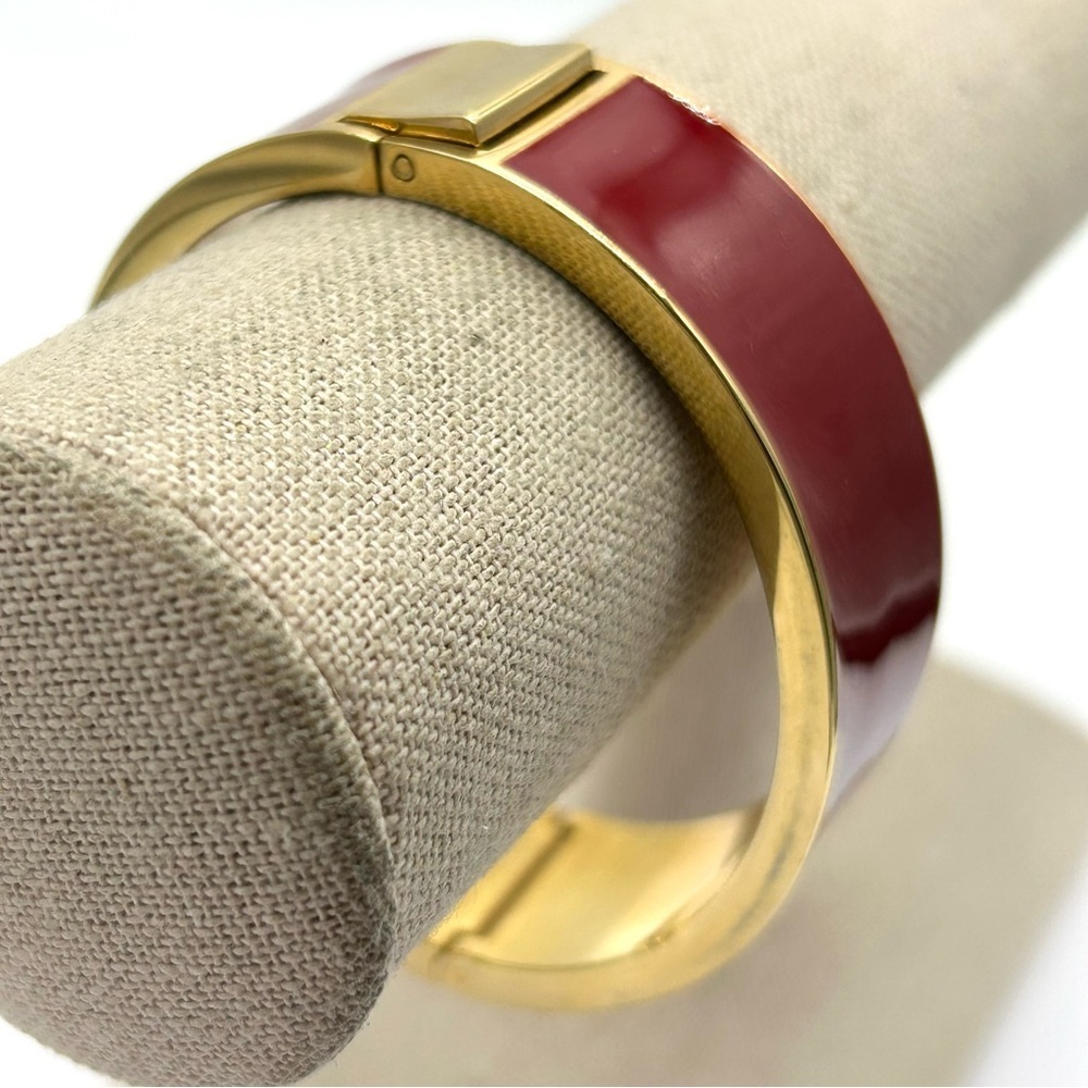 J. Crew Burgundy Hinged Bangle Bracelet